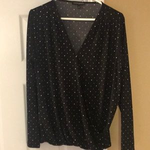 Banana Republic B&W polka dot Top EUC Sz M